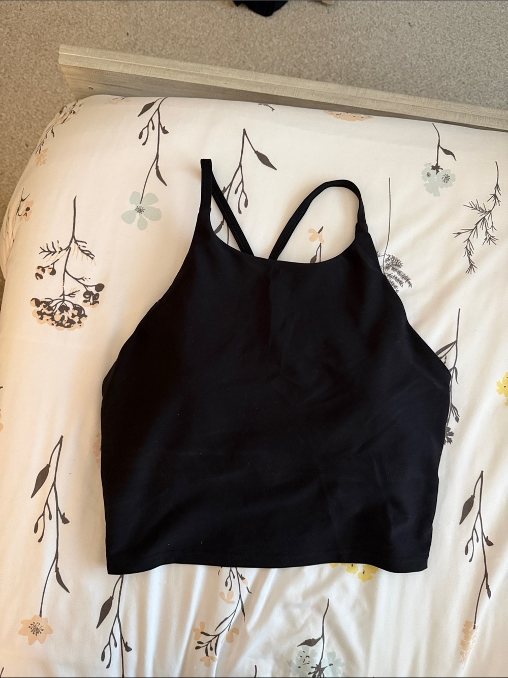 Old Navy Active Black High-Neck Cropped Tank Top